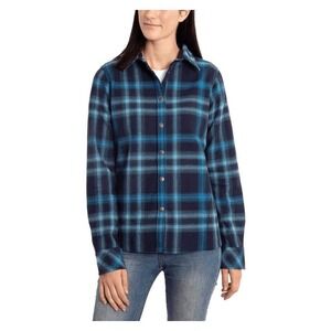Orvis Fleece Lined Plaid Snap Front Flannel Shirt Shacket Women's Size‎ Small